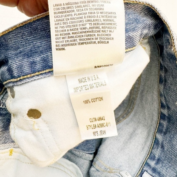 AGOLDE 90's Jean Button Down Light Wash Denim Jeans SIze 26 - Picture 6 of 9